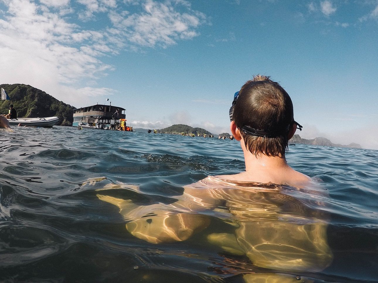 ready to snorkel in the bay of islands