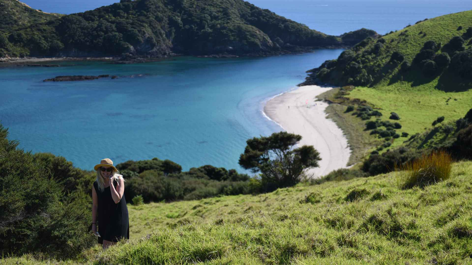 Our lady passenger enjoying the view at Waewaetorea island