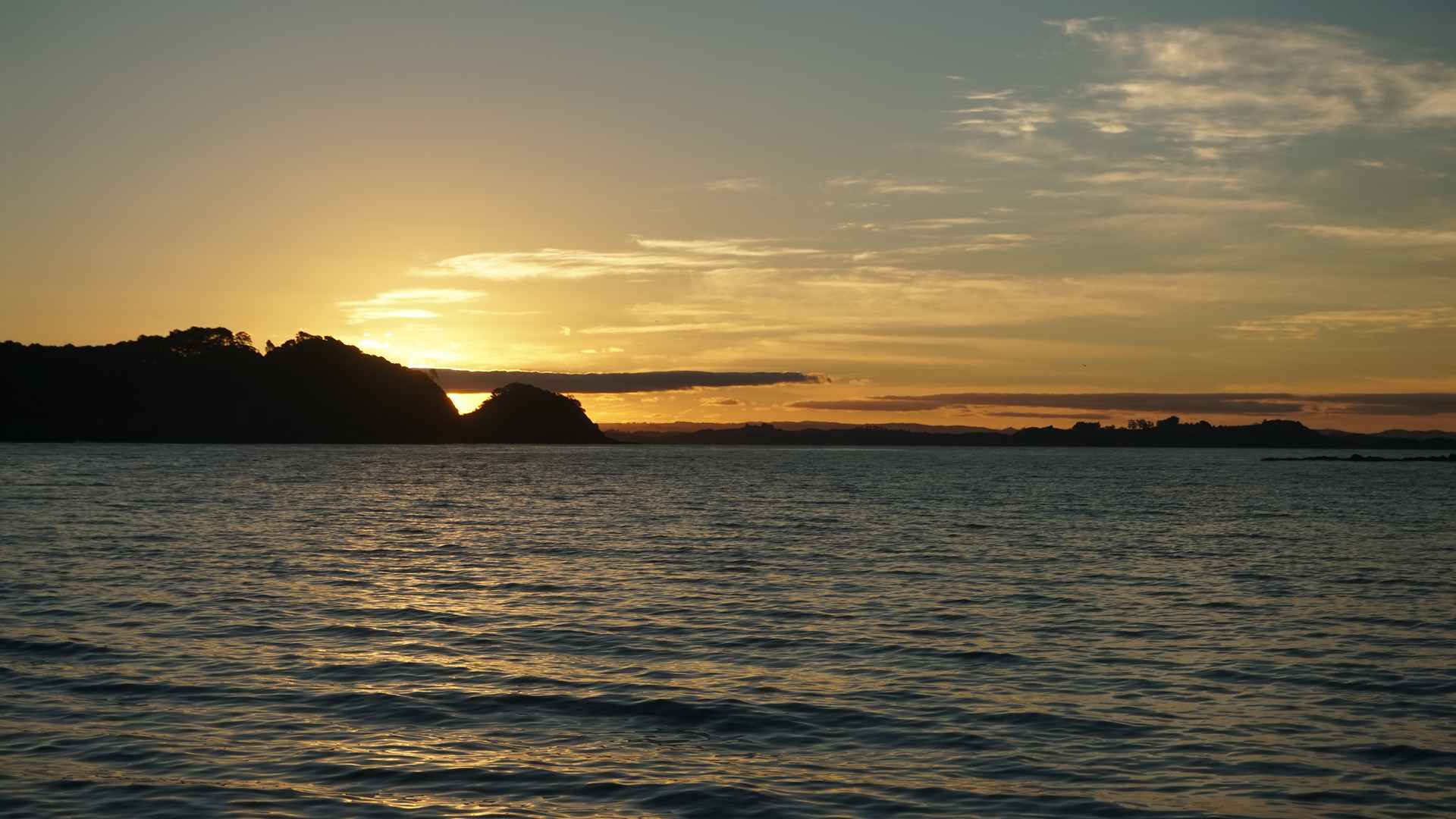 sunset in the bay of islands