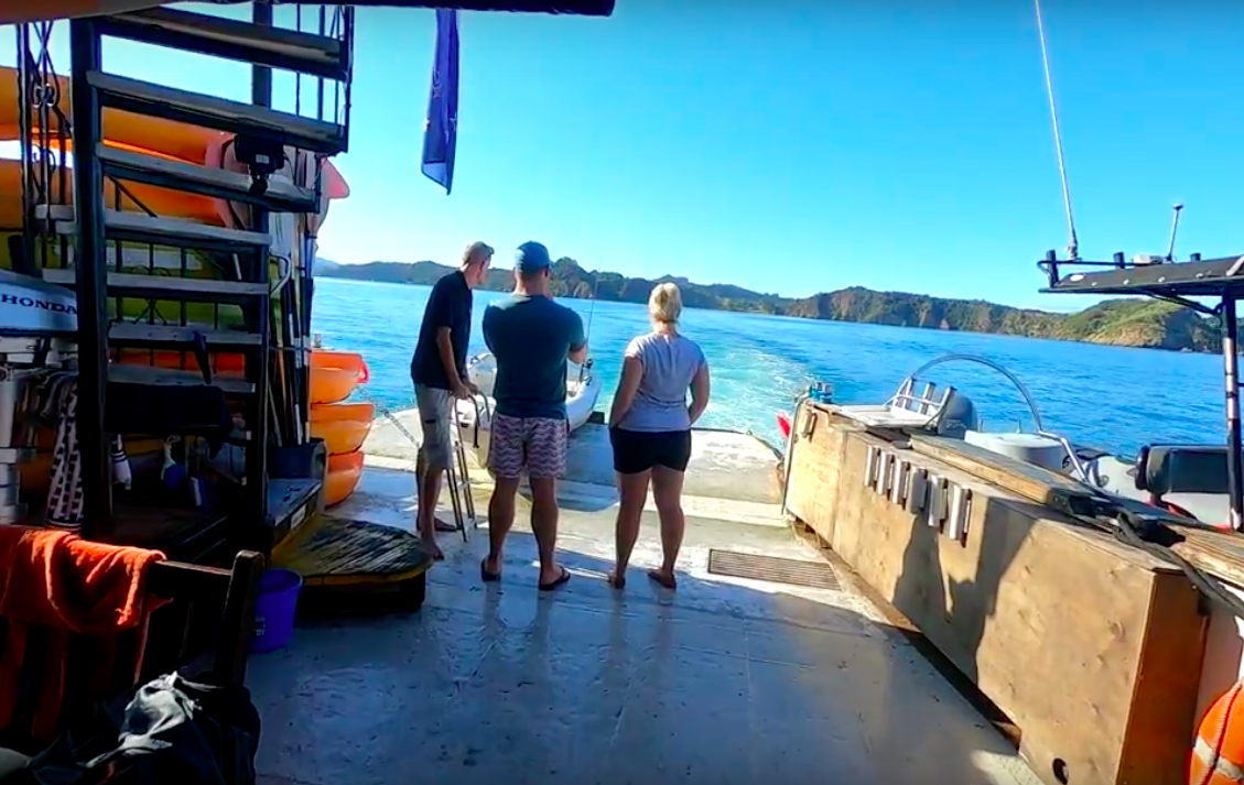 The Rock Adventure Crew guiding the guests in bay of islands
