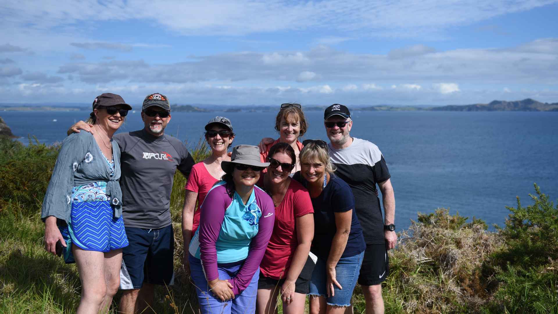 group photo atop roberton island