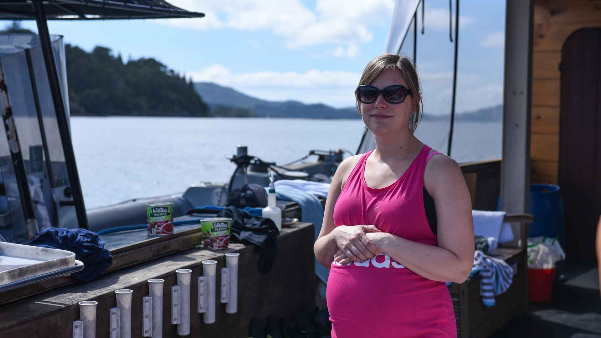 lady waiting for her fish