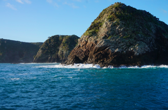 view of bay of islands from the rock boat