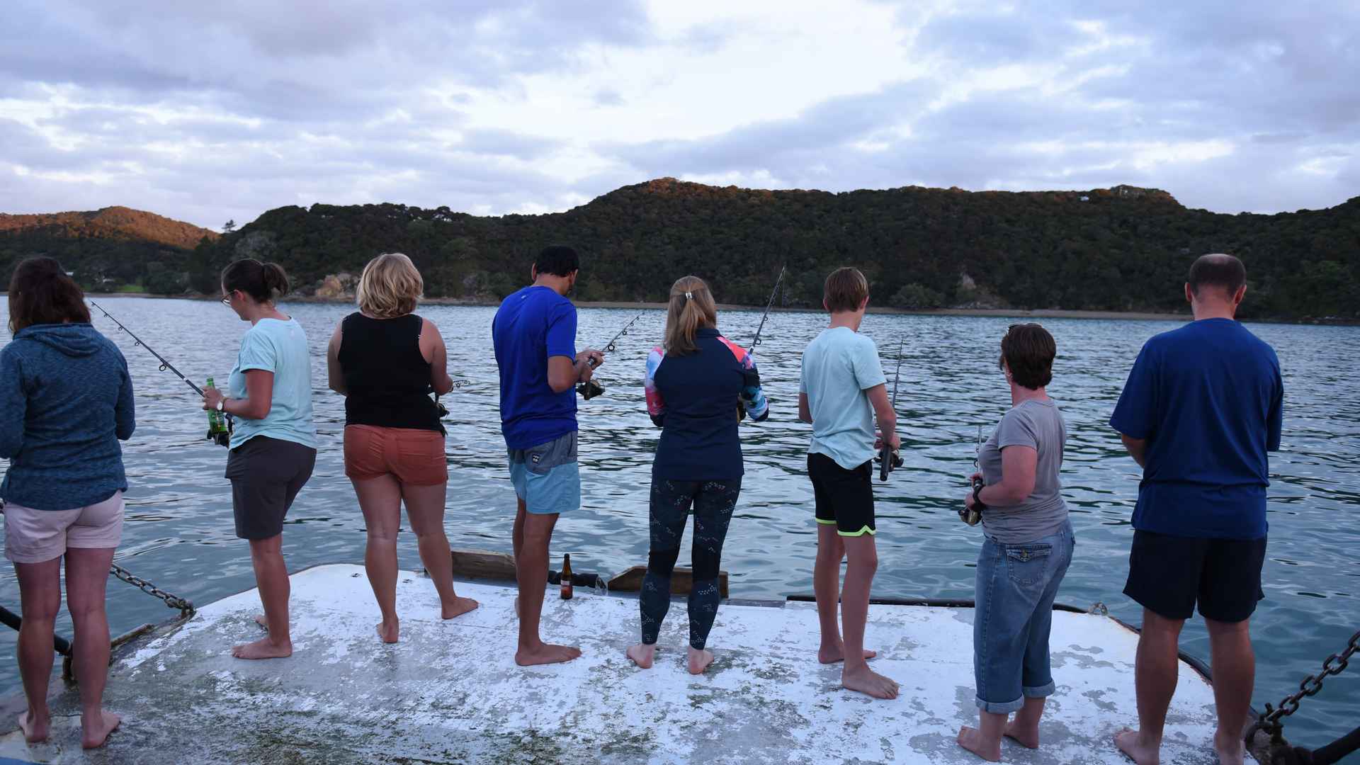 fishing snapper for dinner at the bay of islands aboard the rock cruise adventures